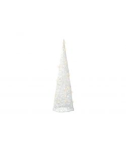 Albero di natale a cono con 30 led bianche h 60cm