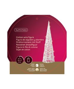 Albero di natale a cono con 30 led bianche h 60cm