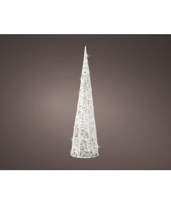 Lumineo Albero di Natale Cono Bianco Luminoso - 40 LED Caldi - 90 cm