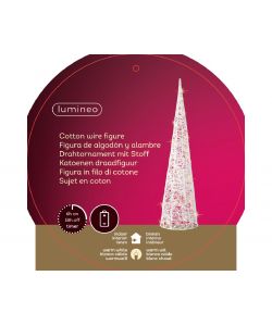 Lumineo Albero di Natale Cono Bianco Luminoso - 40 LED Caldi - 90 cm