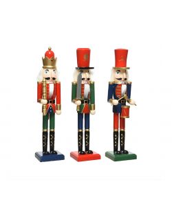 Soldatino Schiaccianoci Natalizio in Legno di Abete - 16x13x92 cm