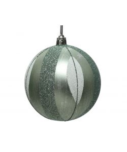 Sfera decorazione foglia glitter verde