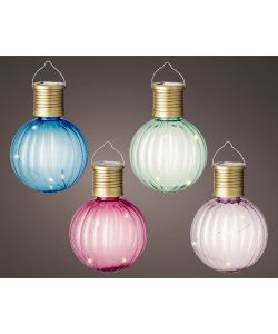 Kaemingk Lampada Solare Decorativa a Bulbo Colorato in Plastica - 4 Colori Assortiti