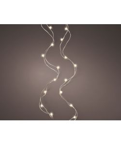 Lumineo Ghirlanda Luminosa LED Argento - Luce Bianca Calda - 295 cm