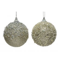 Sfera Champagne glitter e perline