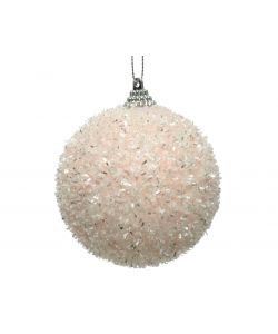 Sfera di Natale Rosa Blush con pailletes