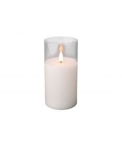 Lumineo Candela LED Effetto Fiamma Bianca Calda - 7,5 x15 cm