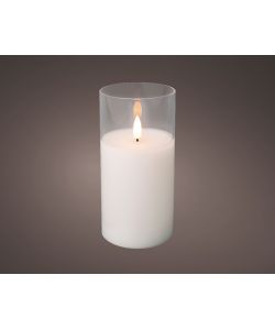 Lumineo Candela LED Effetto Fiamma Bianca Calda - 7,5 x15 cm