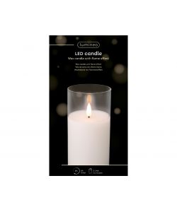 Lumineo Candela LED Effetto Fiamma Bianca Calda - 7,5 x15 cm