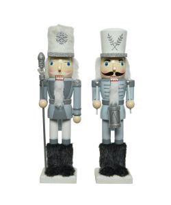 Grande Soldatino Schiaccianoci Natalizio in Legno - Blu - 19x17x89 cm