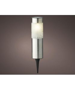 Kaemingk Lampada Solare LED Mosaico Luce Calda 22 cm Giardino Acciaio