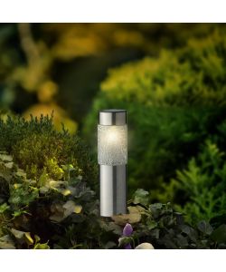 Kaemingk Lampada Solare LED Mosaico Luce Calda 22 cm Giardino Acciaio