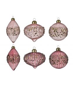 Sfera decorazione glitter forme assortite rosa