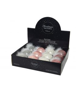 Sfera con piume diam. mm 80 colori  assortiti