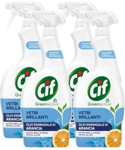 Cif Spray Vetri Brillanti 650ml con Olio Essenziale di Arancia