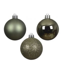 Set 10 sfere natalizie verdi finiture assortite
