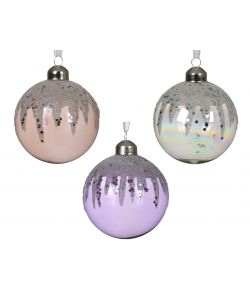Sfera Natalizia con perline e paillettes vari colori