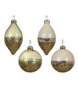 Decoris Sfera Nataliza Oliva o Champagne con glitter