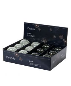 Decoris Sfera di Natale in Vetro Trasparente Verde o Bianco - 10 cm