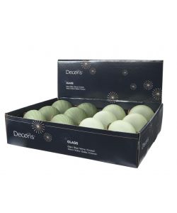Decoris Sfera di Natale Verde Opaco - Varie Forme e Tonalit - 8 cm