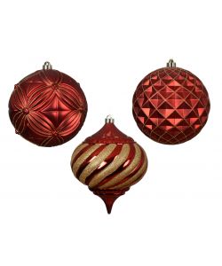 Decoris Pallina di Natale Rossa Infrangibile - 20 cm