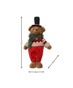 Orsetto Peluche - Decorazione Natalizia  - 18x10x37 cm