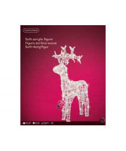 Lumineo Renna Luminosa per Esterni 80 LED Bianco Caldo- 57,5x18x89 cm