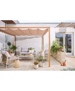 Salotto da esterno Tivoli in Alluminio e Wicker -1 Divano a due posti - 2 poltrone - 1 tavolo