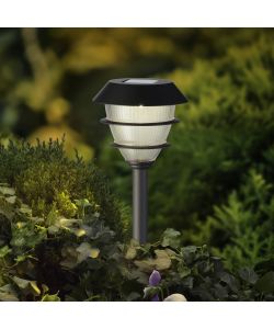 KAEMINGK Faretto Solare Giardino Picchetto Nero H41 cm Luce Calda