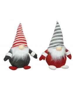 Lumineo Gnomo di Natale con Luce LED Bianca Calda - 11x17x24 cm