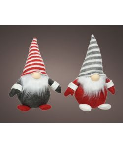 Lumineo Gnomo di Natale con Luce LED Bianca Calda - 11x17x24 cm