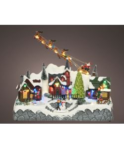 Lumineo Casa di Natale Illuminata - 28 LED Multicolori - 32x17x27,5 cm