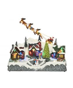 Lumineo Casa di Natale Illuminata - 28 LED Multicolori - 32x17x27,5 cm