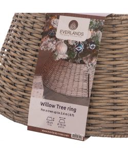 Cesto Porta Albero 70x28 cm Grigio - Salice Intrecciato Effetto Rattan