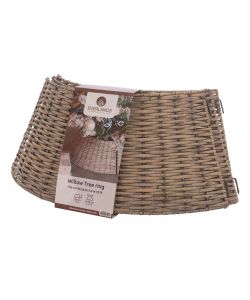 Cesto Porta Albero 70x28 cm Grigio - Salice Intrecciato Effetto Rattan
