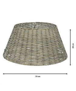 Cesto Porta Albero 70x28 cm Grigio - Salice Intrecciato Effetto Rattan