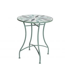 Tavolo in ferro piano decorato 60x h71 cm verde