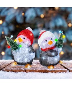 Lumineo Decorazione Natalizia Pinguino LED Multicolore - 17x17,5x26cm