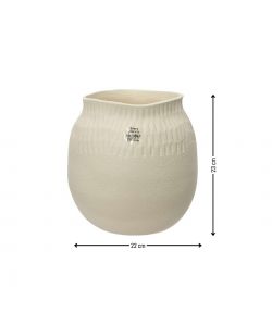 Vaso in Terracotta Smaltato Bianco - 22 x 23 cm