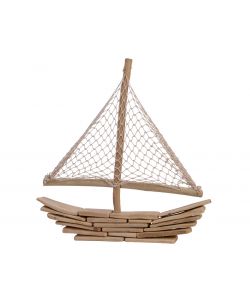 Decoro Barca In Legno 5x44x45h