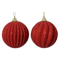 Sfera Glitter Doppio Design Rossa