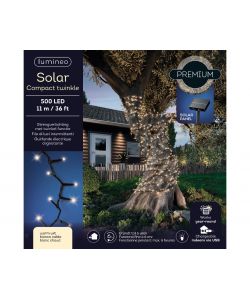 Lumineo Filo Luci Decorative Solari 500 LED - Bianco Caldo - 11 m