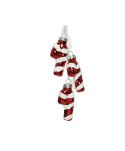Kaemingk Decorazioni Natale - Bastoncini Zucchero Glitter - Set 3