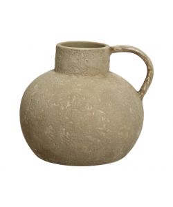 Kaemingk Brocca decorativa beige 28x24 cm con manico stile rustico