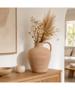 Kaemingk Brocca in Terracotta Beige 28x37 cm - Vaso Decorativo Rustico