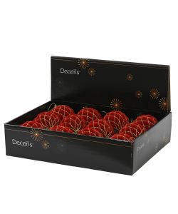 Decoris Pallina di Natale Velluto Rosso - 8 cm
