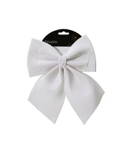 Decoris Fiocco Natalizio Bianco Invernale - 20x24 cm