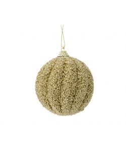 Kaemingk Pallina da Appendere Glitterata Oro 8 cm per Natale