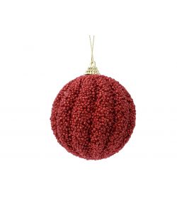 Kaemingk Pallina di Natale - Rosso - Diametro 8 cm