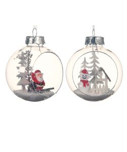 Decoris Pallina di Natale Infrangibile Trasparente Aperta - 8cm